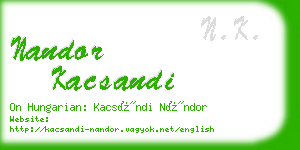 nandor kacsandi business card